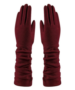 Amanda Wool Mix Glove - Burgundy