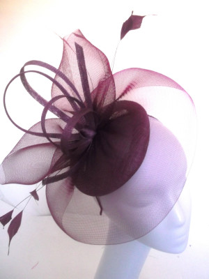 Grape fascinator, topped with swirls
