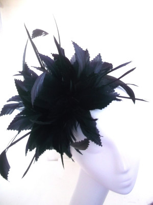 Feather piece on a covered alice band