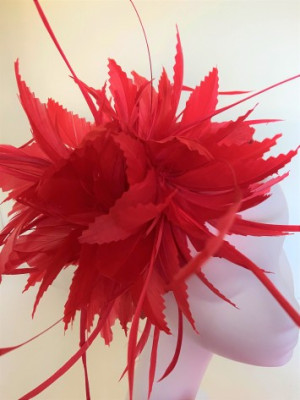 Red Feather Band Fascinator