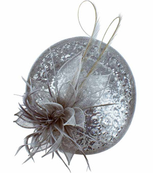 Silver Sequins Fascinator