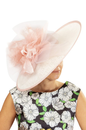 Blossom and white fascinator