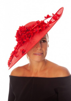 Red Flower Fascinator