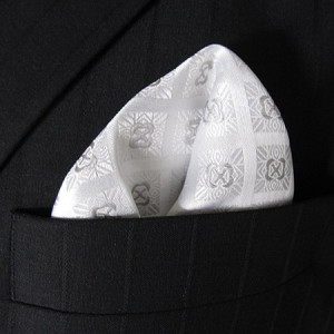 White Check Pocket Square