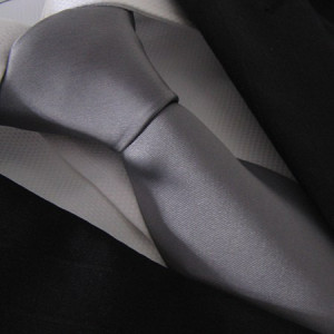 Dark Silver Pianura Polyester Tie 