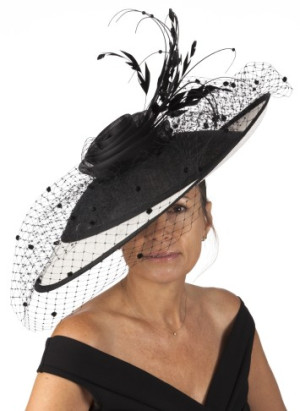 Black and white derby fascinator