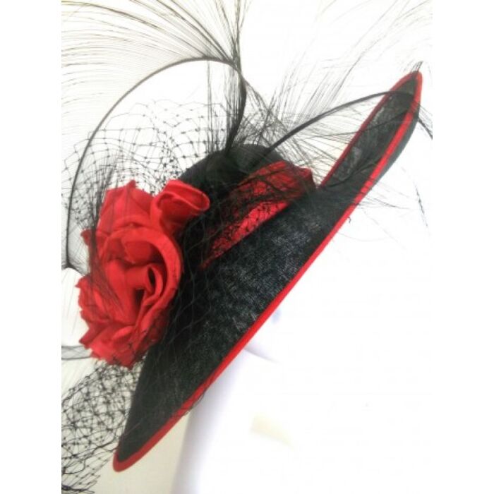 Black and Red Statement Piece Fascinator