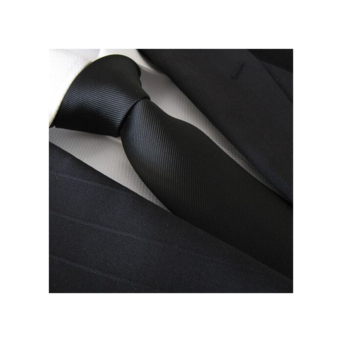 Black Skinny Polyester Tie