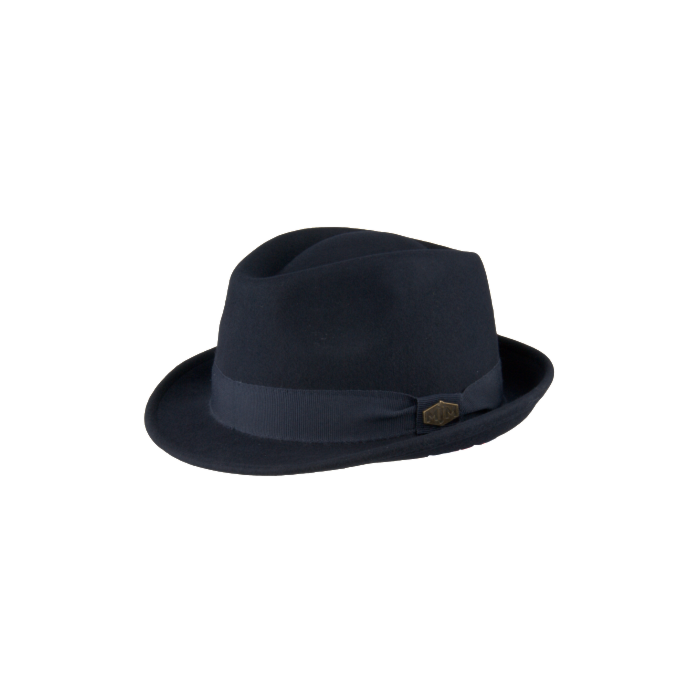 Snap Wool Felt Feodora Hat Navy