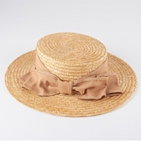 Straw Boater Hat with Bow