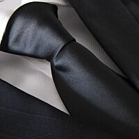 Jet Black Pianura Polyester Tie