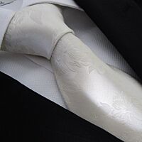 Flowering Ivory Silk Neck Tie