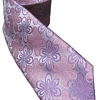 Floral Pink Slim Silk Tie